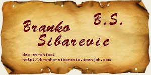 Branko Šibarević vizit kartica